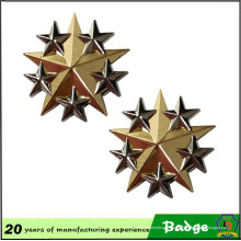 Insignia de hombro militar estrella plateada oro